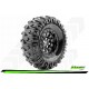 CR-ROWDY - Class 1 - 1-10 Crawler Tire Set - Mounted - Super Soft - Black 1.9 Wheels - Hex 12mm