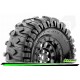 CR-ROWDY - Class 1 - 1-10 Crawler Tire Set - Mounted - Super Soft - Black 1.9 Wheels - Hex 12mm