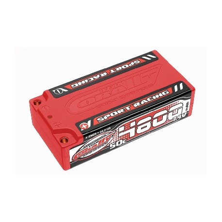 Team Corally - Sport Racing 50C LiPo Battery - 4800mAh - 7.4V - Shorty 2S - 4mm Bullit