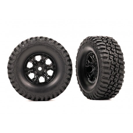 Tires & wheels, assembled (black 1.0 wheels, BFGoodrich Mud-Terrain T/A KM3 2.2x1.0 tires) (2)