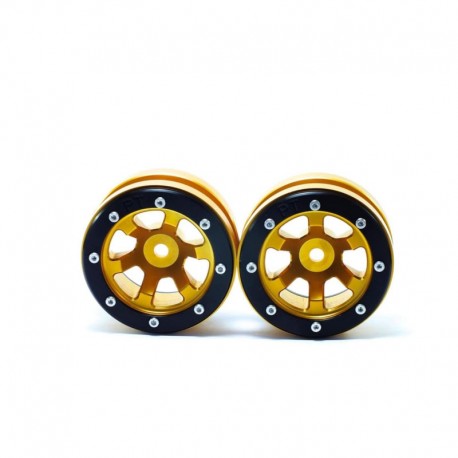 Beadlock Wheels PT- Claw Doré/Noir 1.9 (2 pcs)