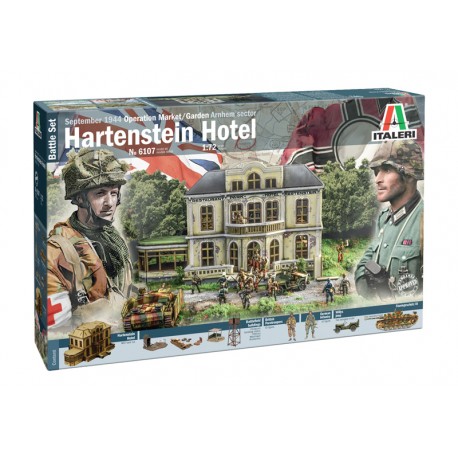 ITALERI 6107 Hartenstein Hotel 1944 Marché/Jardin - SET DE BATAILLE Echelle 1/72