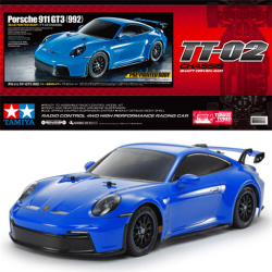 Tamiya 47496L Porsche 911 GT3 (992) + Kit RTR - TT02 - Bleu