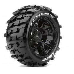 Louise RC - MFT - X-CHAMP - Tire Set for X-Maxx - Mounted - Sport - Black wheels - Hex 24mm - L-T3349B