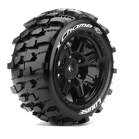 Louise RC - MFT - X-CHAMP - Tire Set for X-Maxx - Mounted - Sport - Black wheels - Hex 24mm - L-T3349B